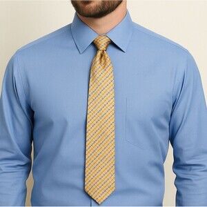 Dockers Yellow Blue Geometric Silk Necktie Formal Wedding Professional Tie Offic